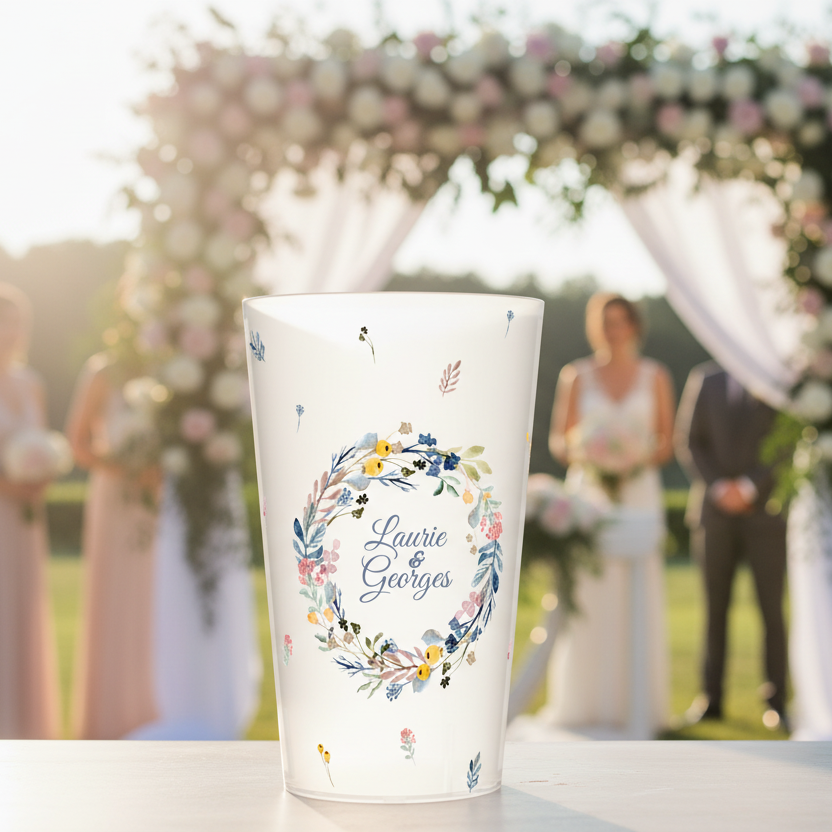 gobelet personnalise mariage mini fleurs