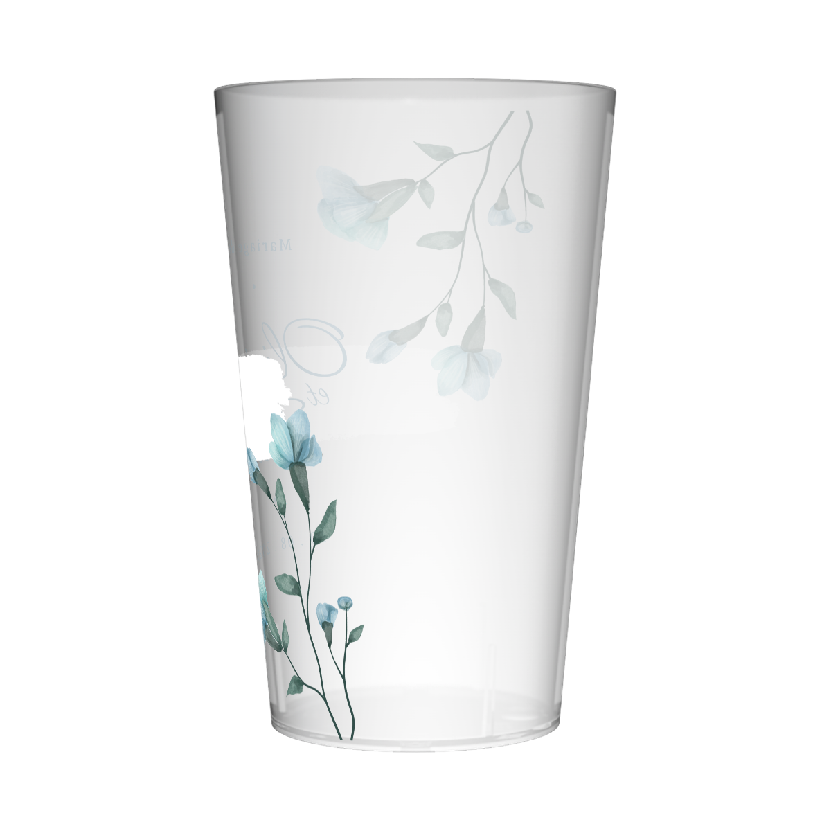 Gobelet personnalisé Mariage Fleurs Bleues 3