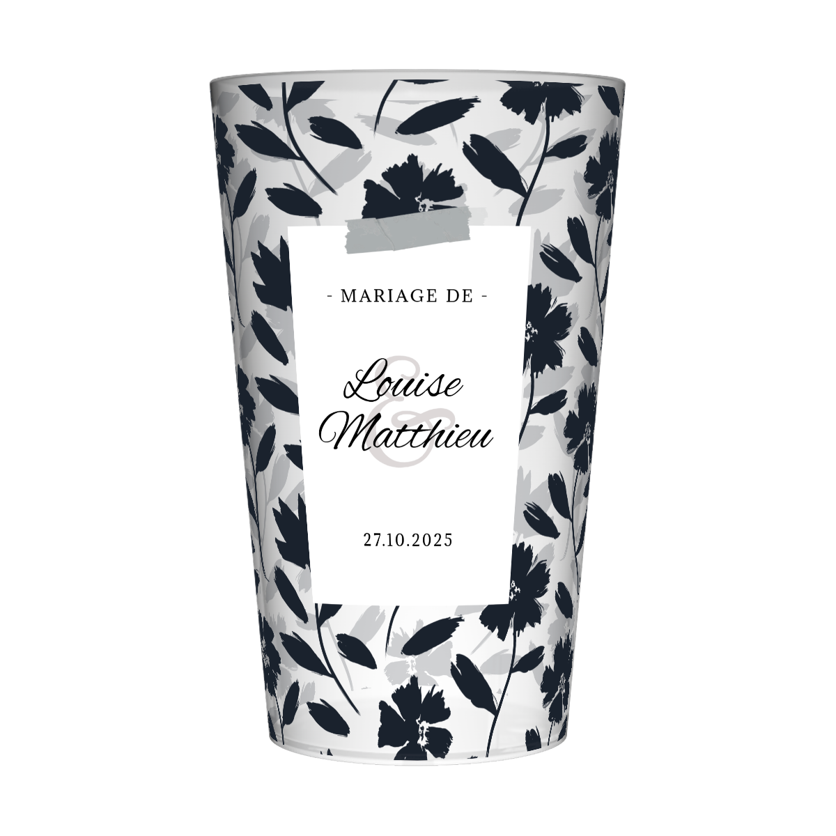 Gobelet personnalisé Mariage Cadre Blanc & Photo