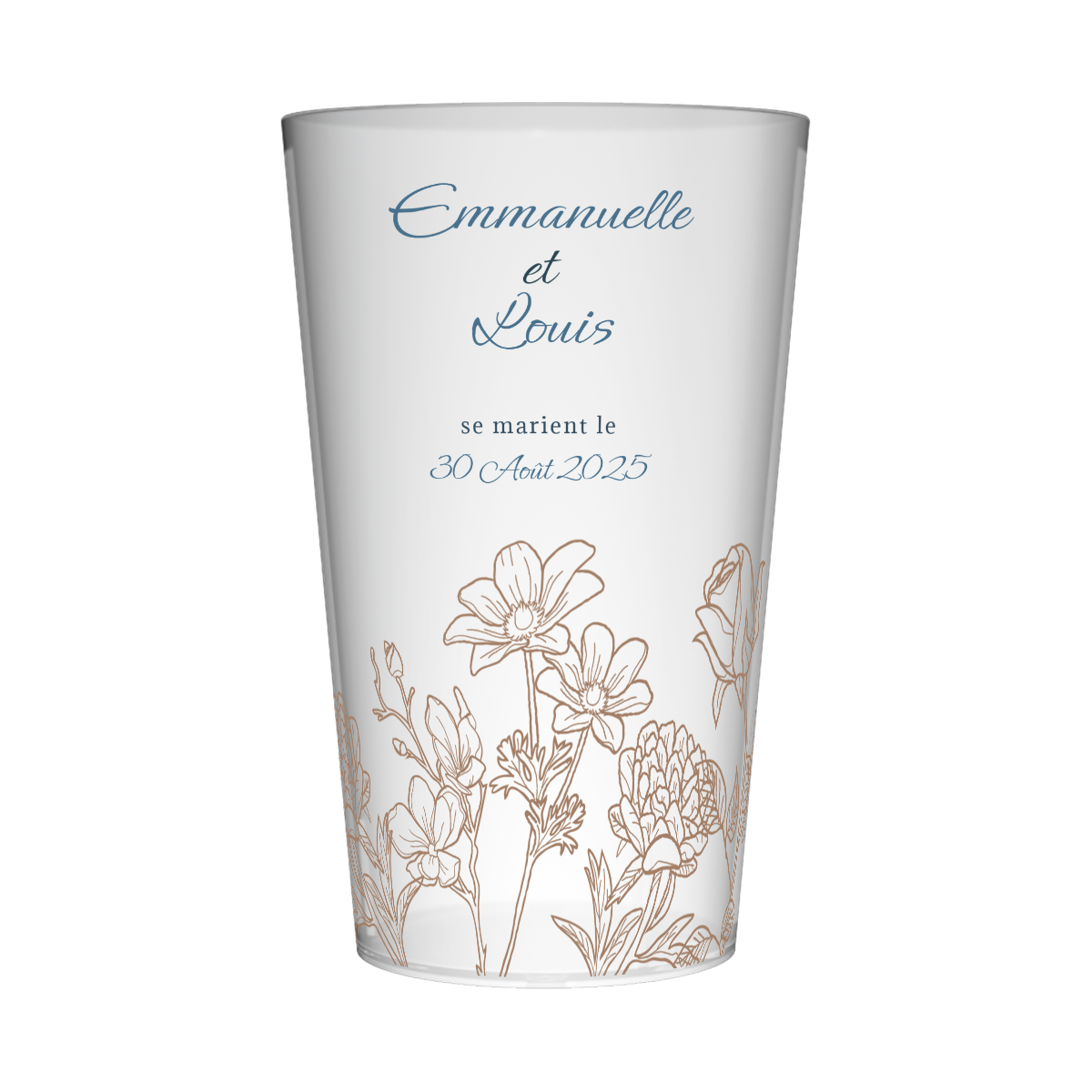 Gobelet personnalisé Mariage Fleurs minimalistes