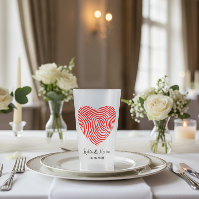 gobelet personnalise mariage emprente coeur