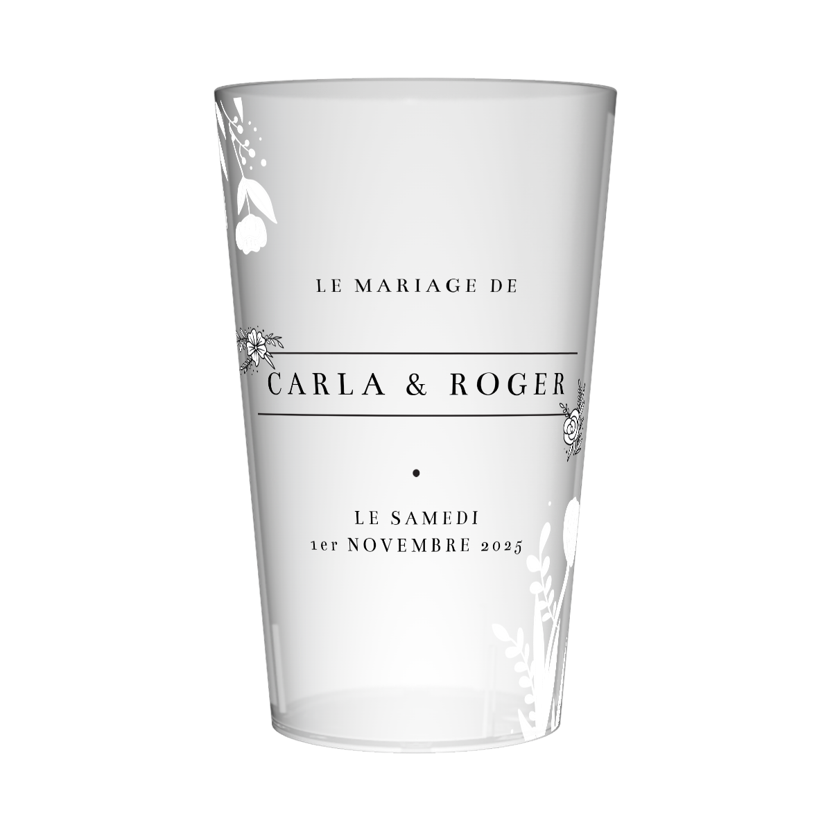 Gobelet personnalisé Mariage Décoration Florale