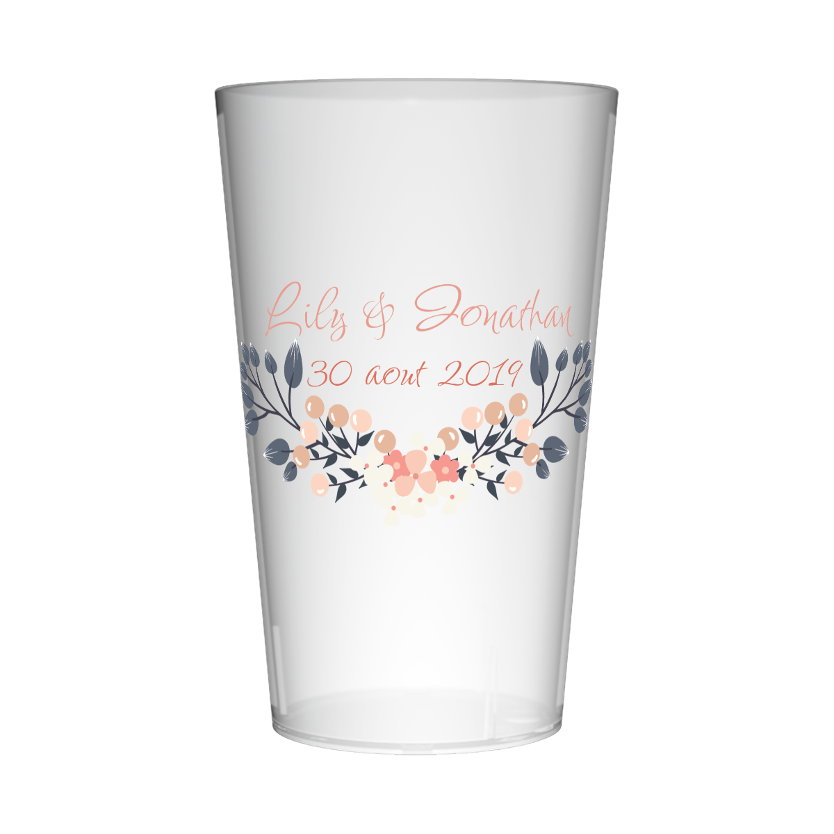 Gobelet personnalisé Mariage Fleur Design