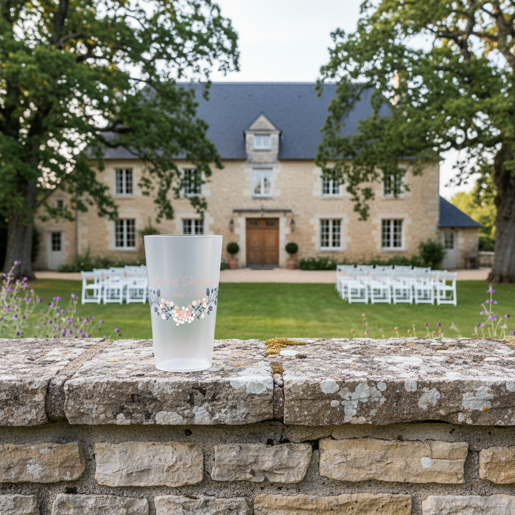 gobelet mariage fleur design