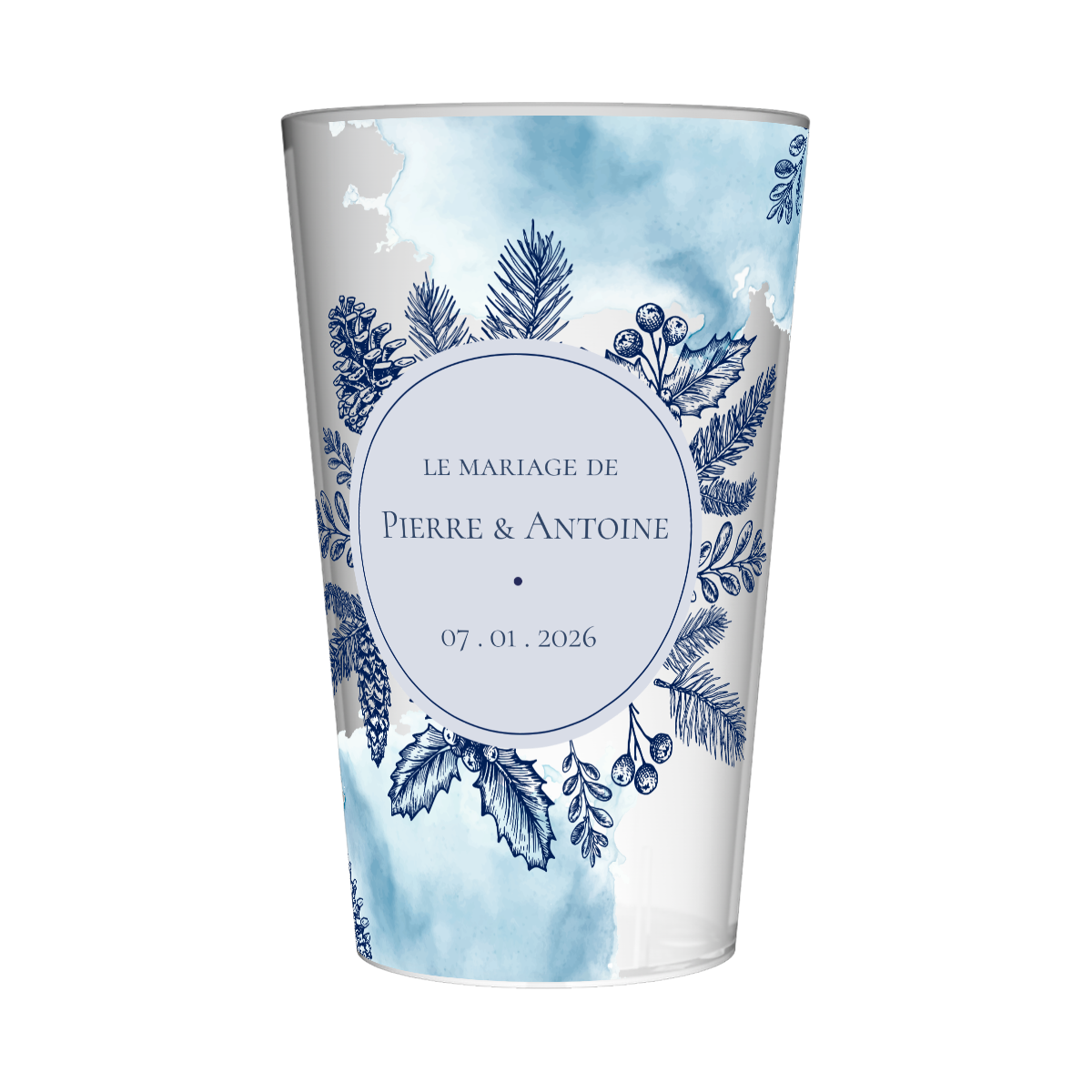 Gobelet personnalisé Mariage Bleu