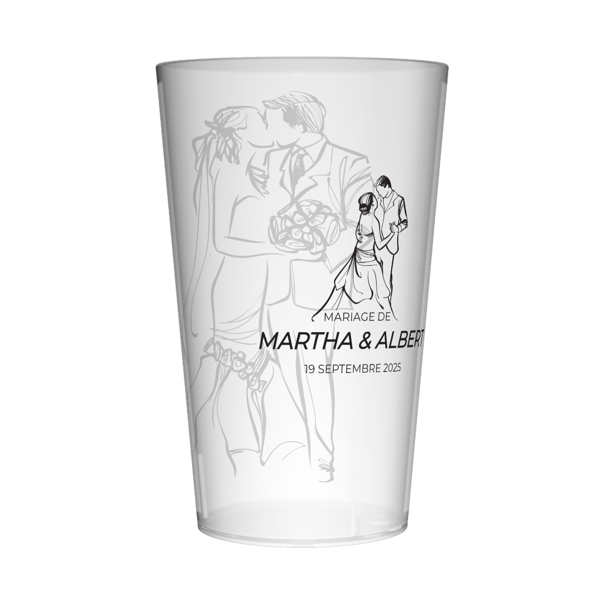 Gobelet personnalisé Mariage Couple Dessin