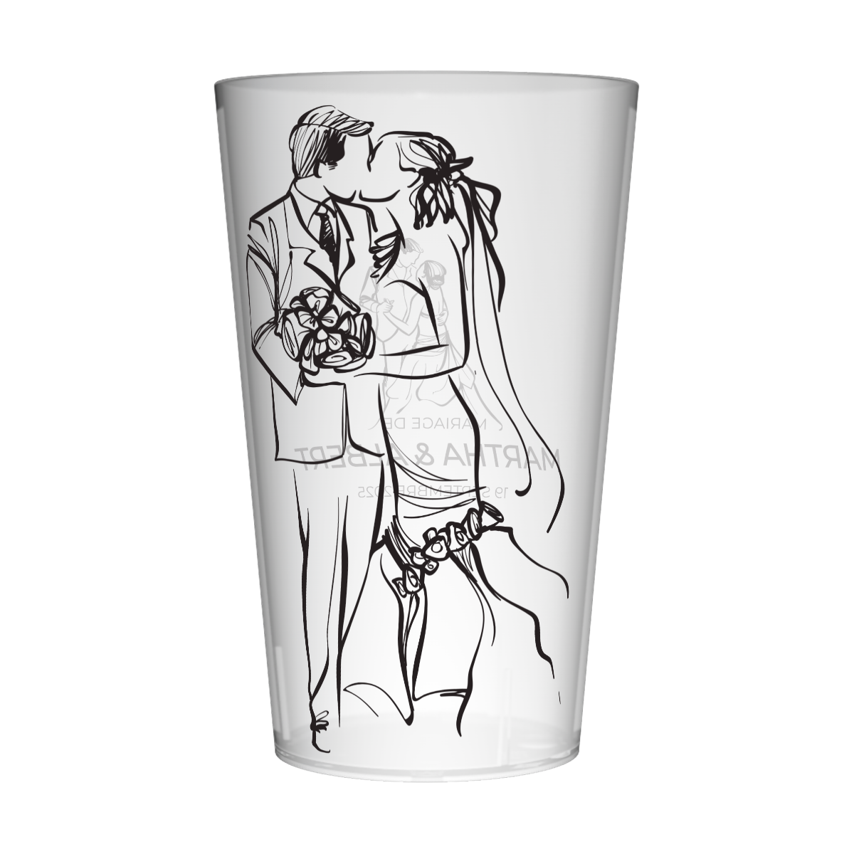 Gobelet personnalisé Mariage Couple Dessin 2