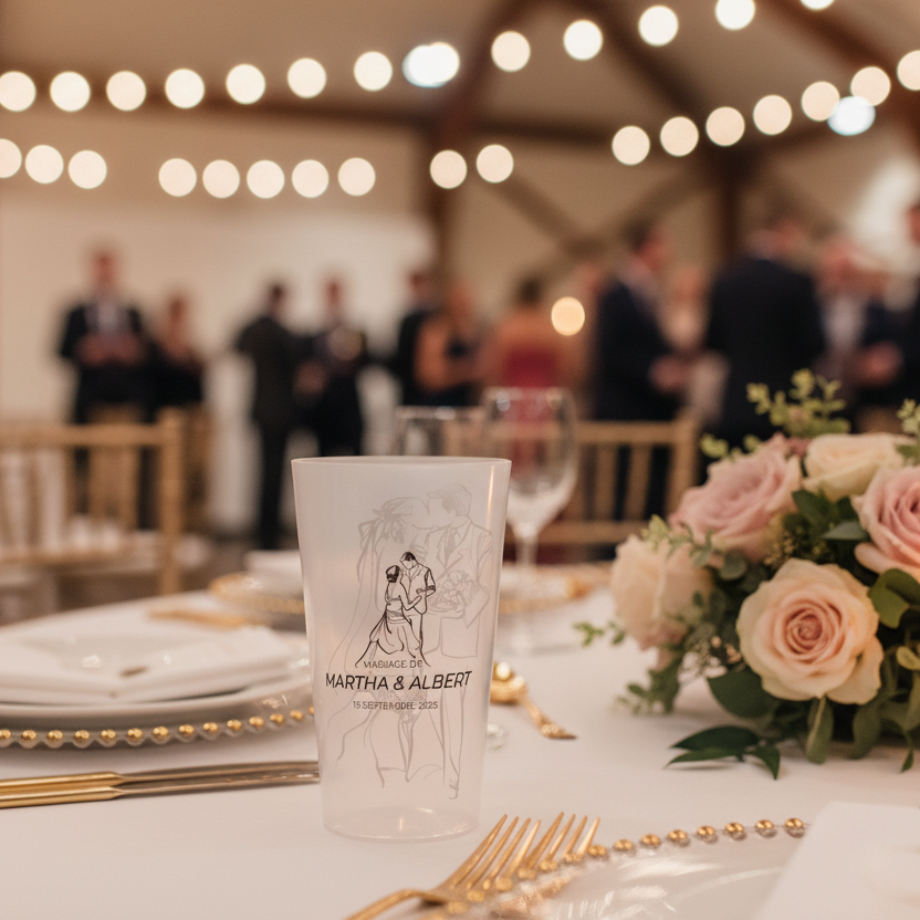 gobelet personnalise mariage noir
