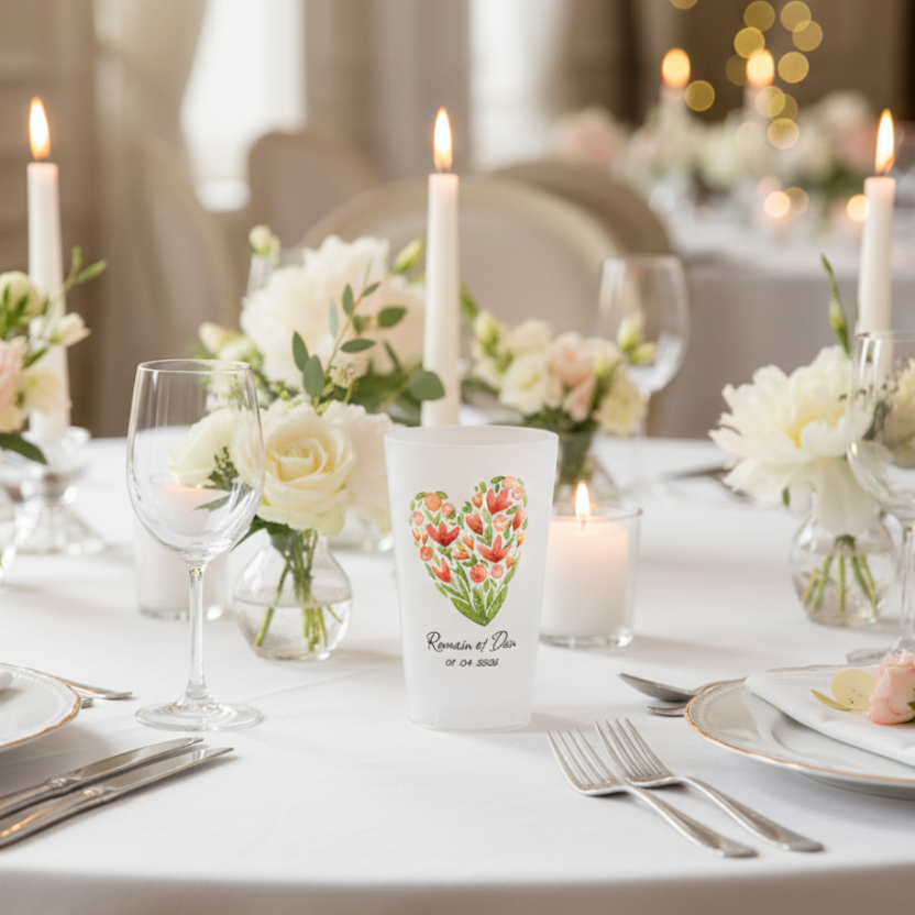 gobelet mariage personnalise coeur
