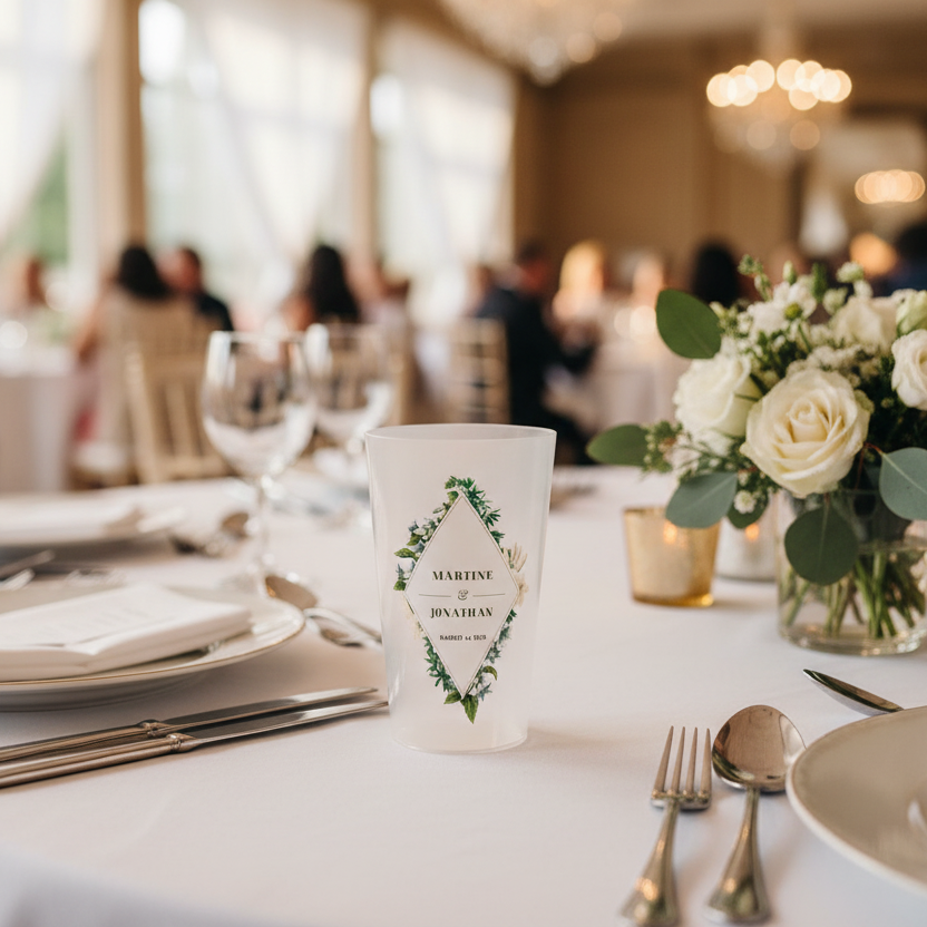 gobelet personnalise mariage triangle