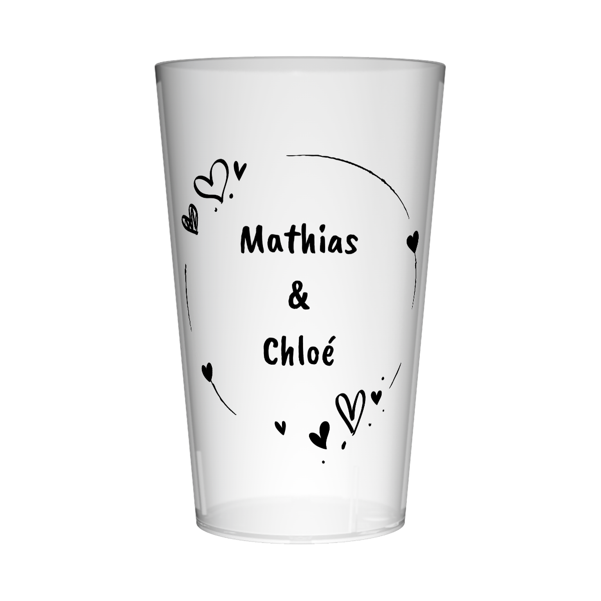 Gobelet personnalisé Mariage Cœur Épuré
