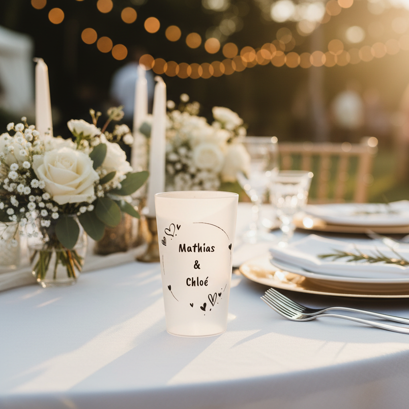 gobelet personnalise mariage noir