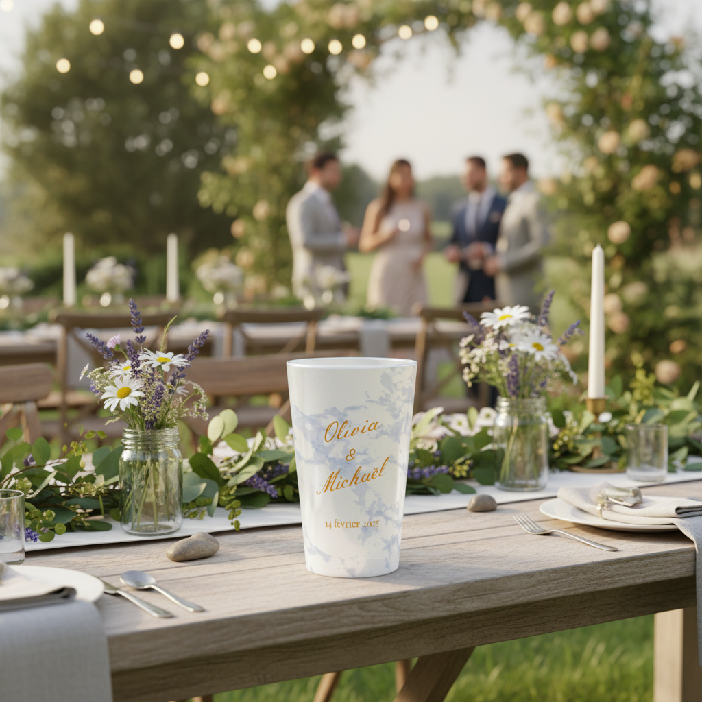 gobelet mariage marbre