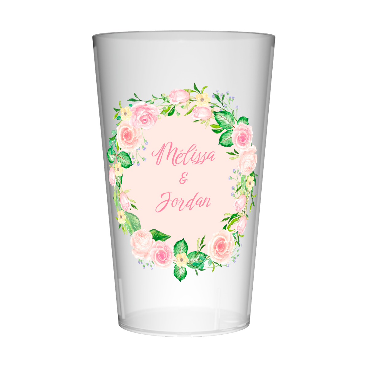 Gobelet personnalisé Mariage Couronne de Roses