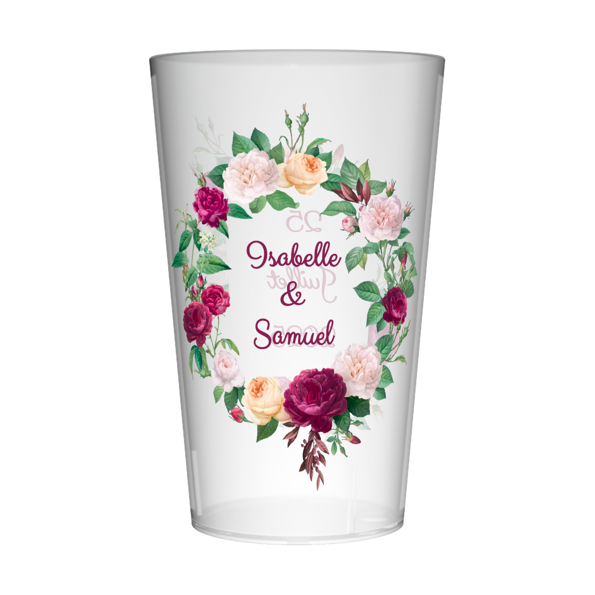 Gobelet personnalisé Mariage Trio de Pivoines