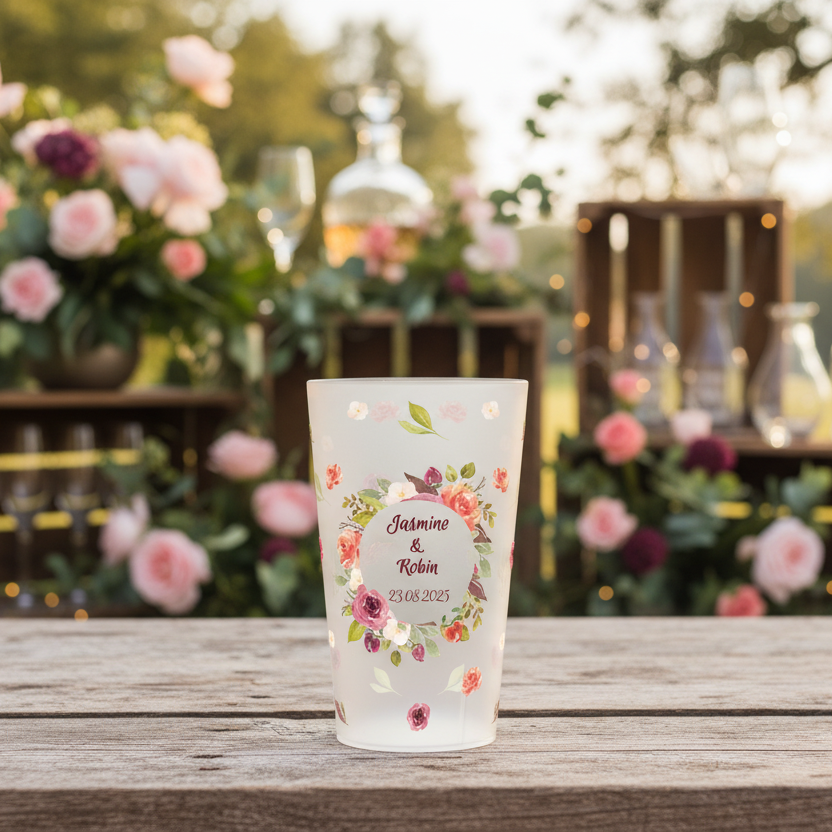 gobelet personnalise mariage ornement floral