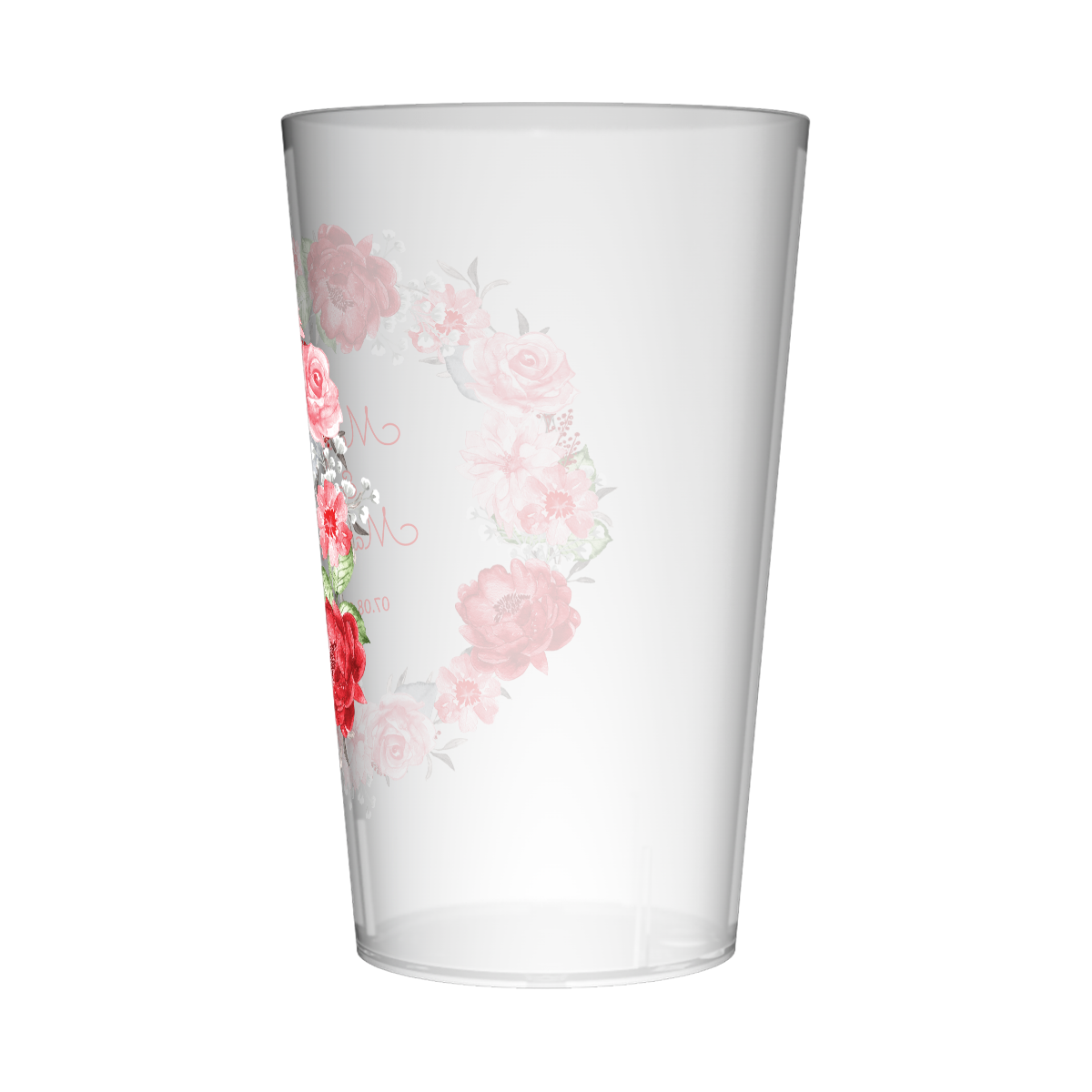 Gobelet personnalisé Mariage Couronne de Fleurs Rouges 3