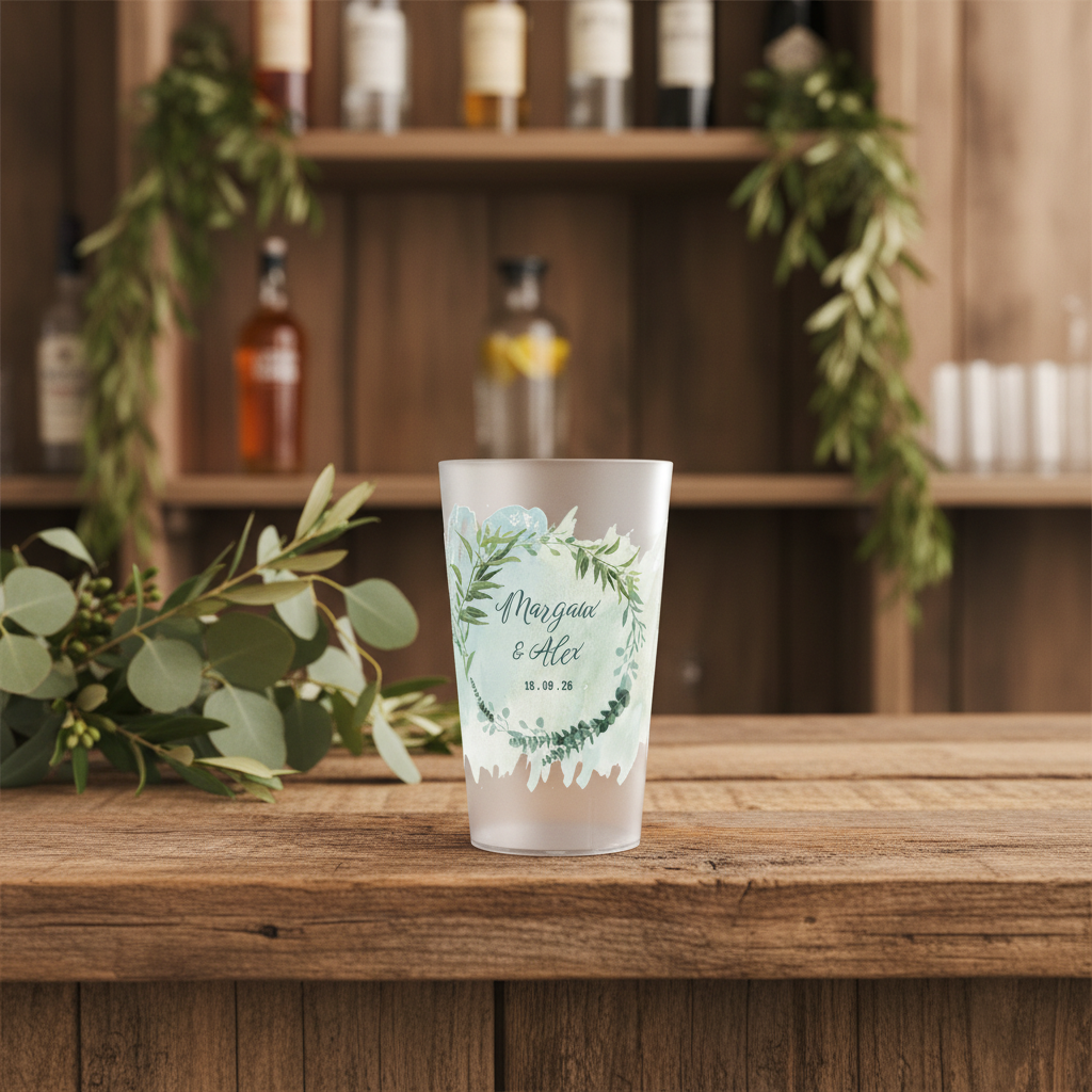 gobelet personnalise mariage tiare de feuilles