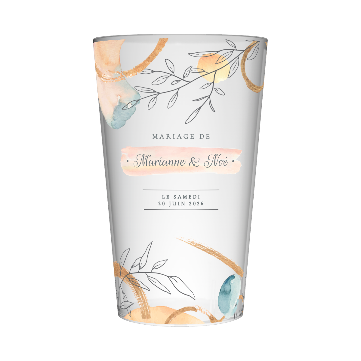 Gobelet personnalisé Mariage Aquarelle
