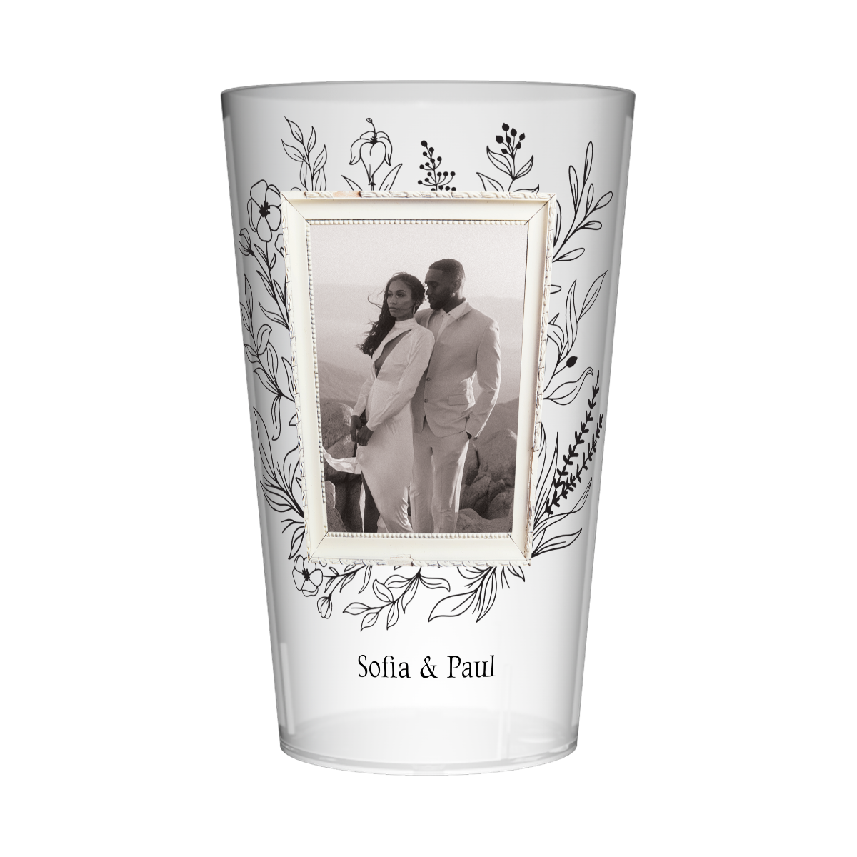 Gobelet personnalisé Mariage Cadre Photo Vintage