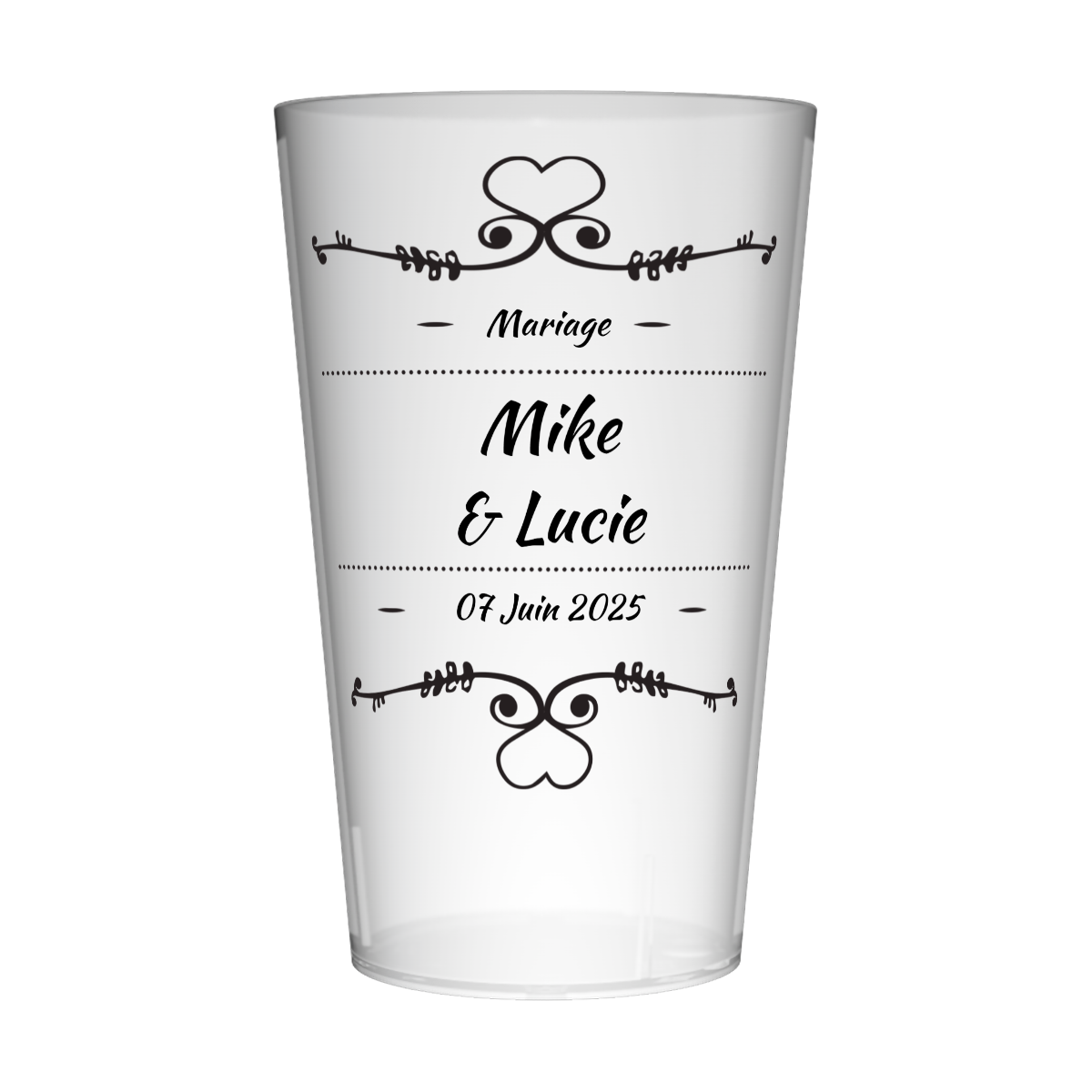 Gobelet personnalisé Mariage Black Heart
