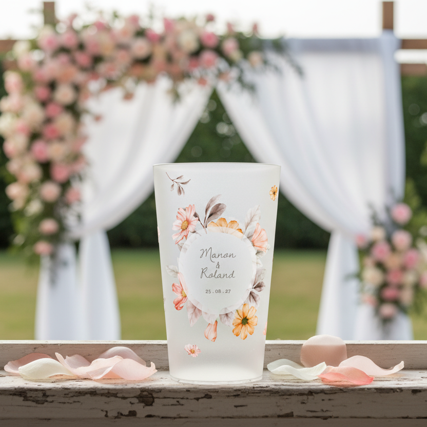 gobelet personnalise mariage fleurs