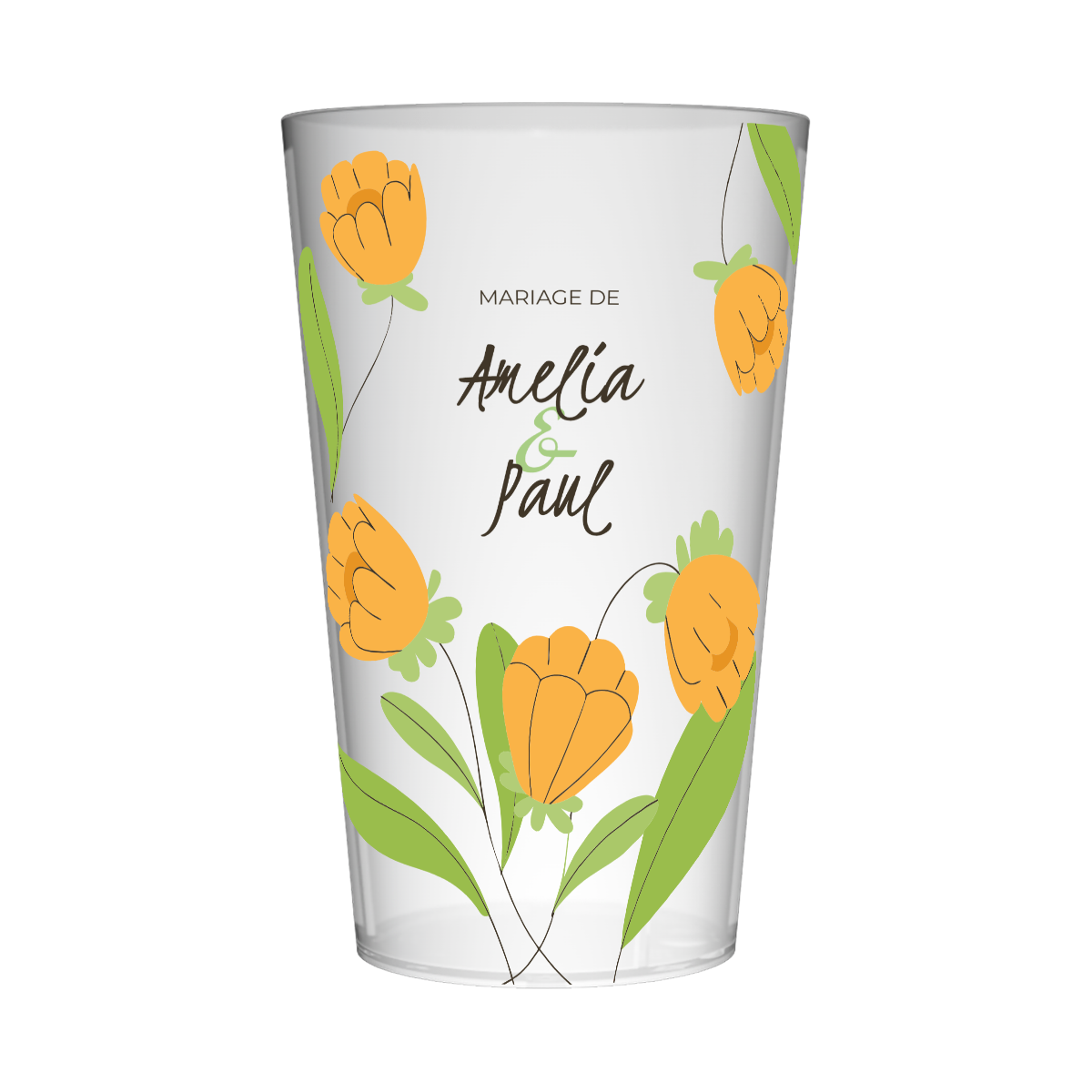 Gobelet personnalisé Mariage Tulipes