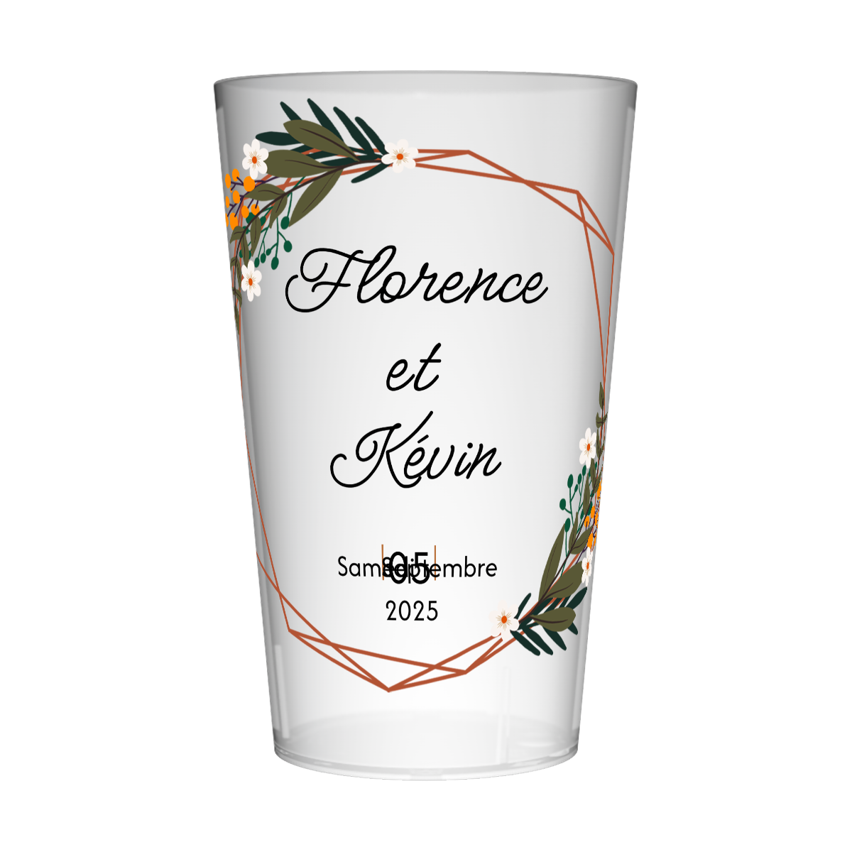 Gobelet personnalisé Mariage Flowers