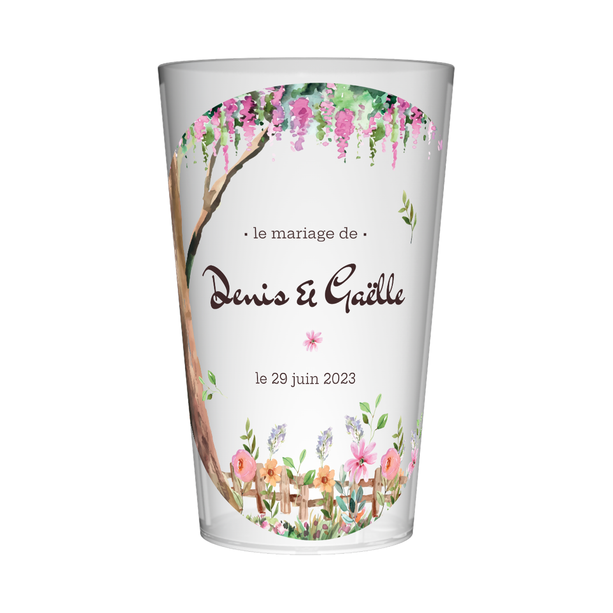 gobelet personnalise mariage floral