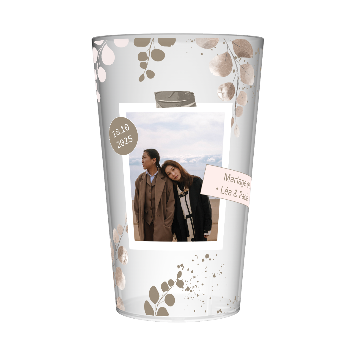 Gobelet personnalisé Mariage Post-it Photo