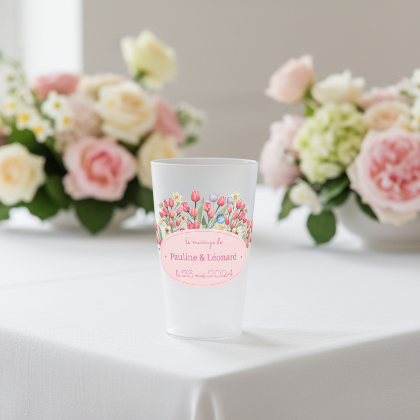 gobelet personnalise mariage tulipe