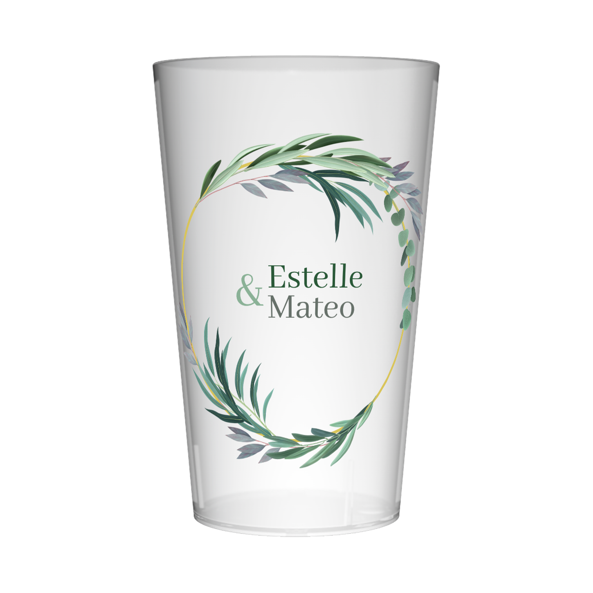 Gobelet personnalisé Mariage Feuilles & Coeur