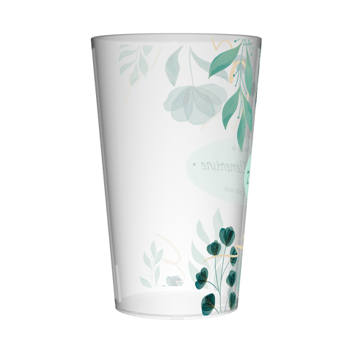 Gobelet personnalisé Mariage Fleurs Vertes 3