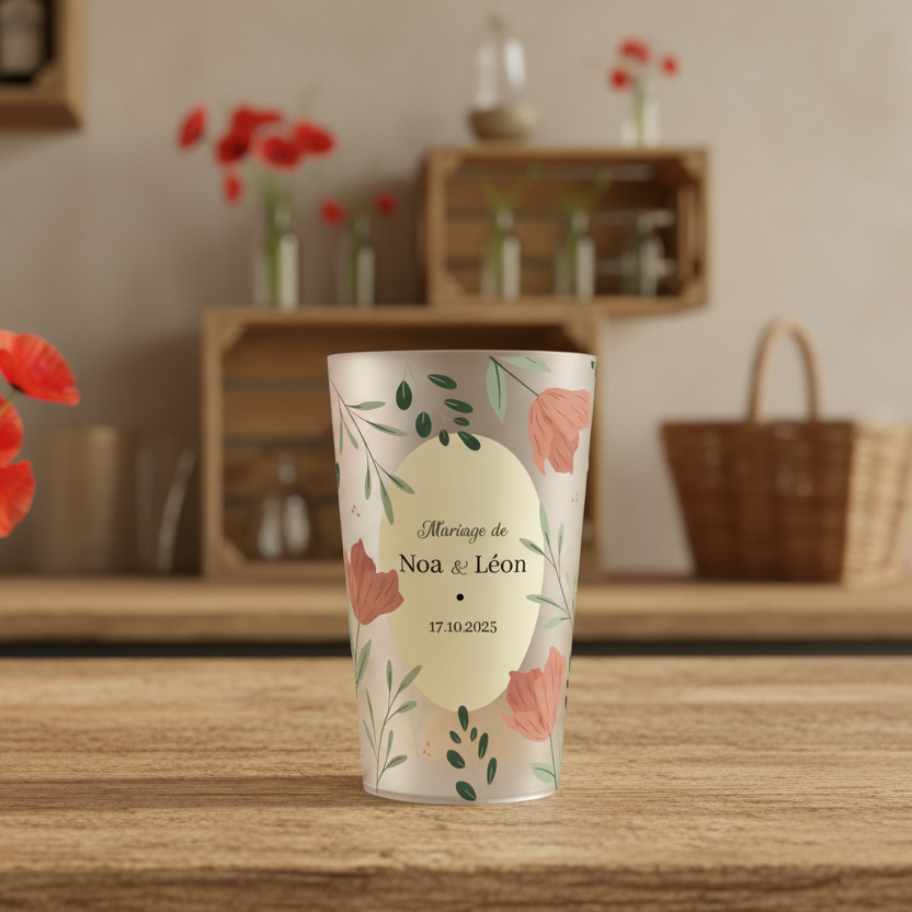 gobelet personnalise mariage prairie