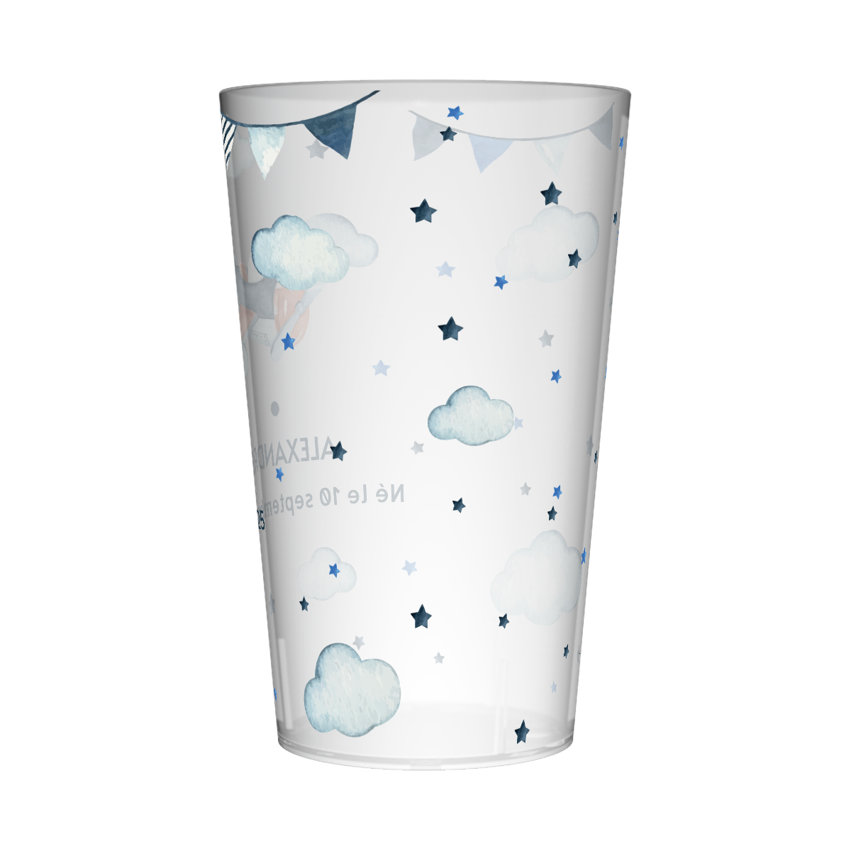 Gobelet personnalisé Naissance Avion 3