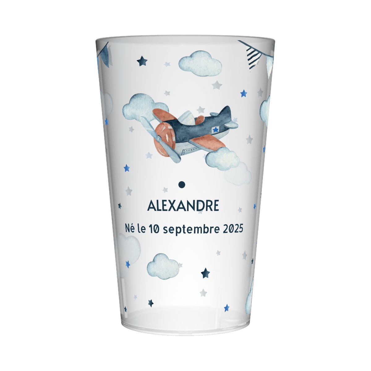 Gobelet personnalisé Naissance Avion