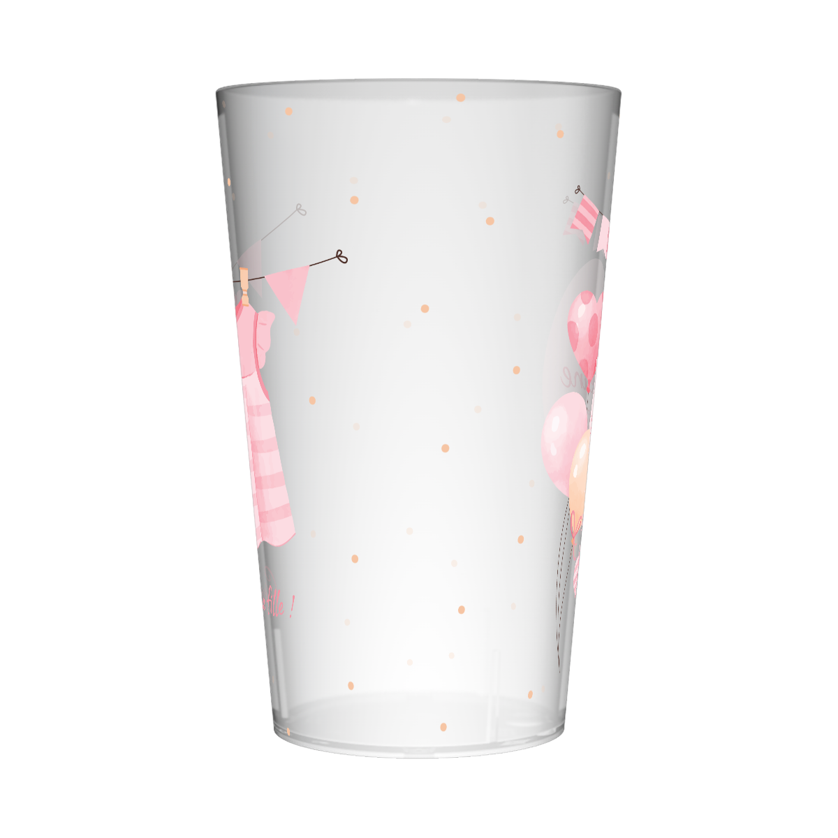 Gobelet personnalisé Naissance Ballons Roses 3
