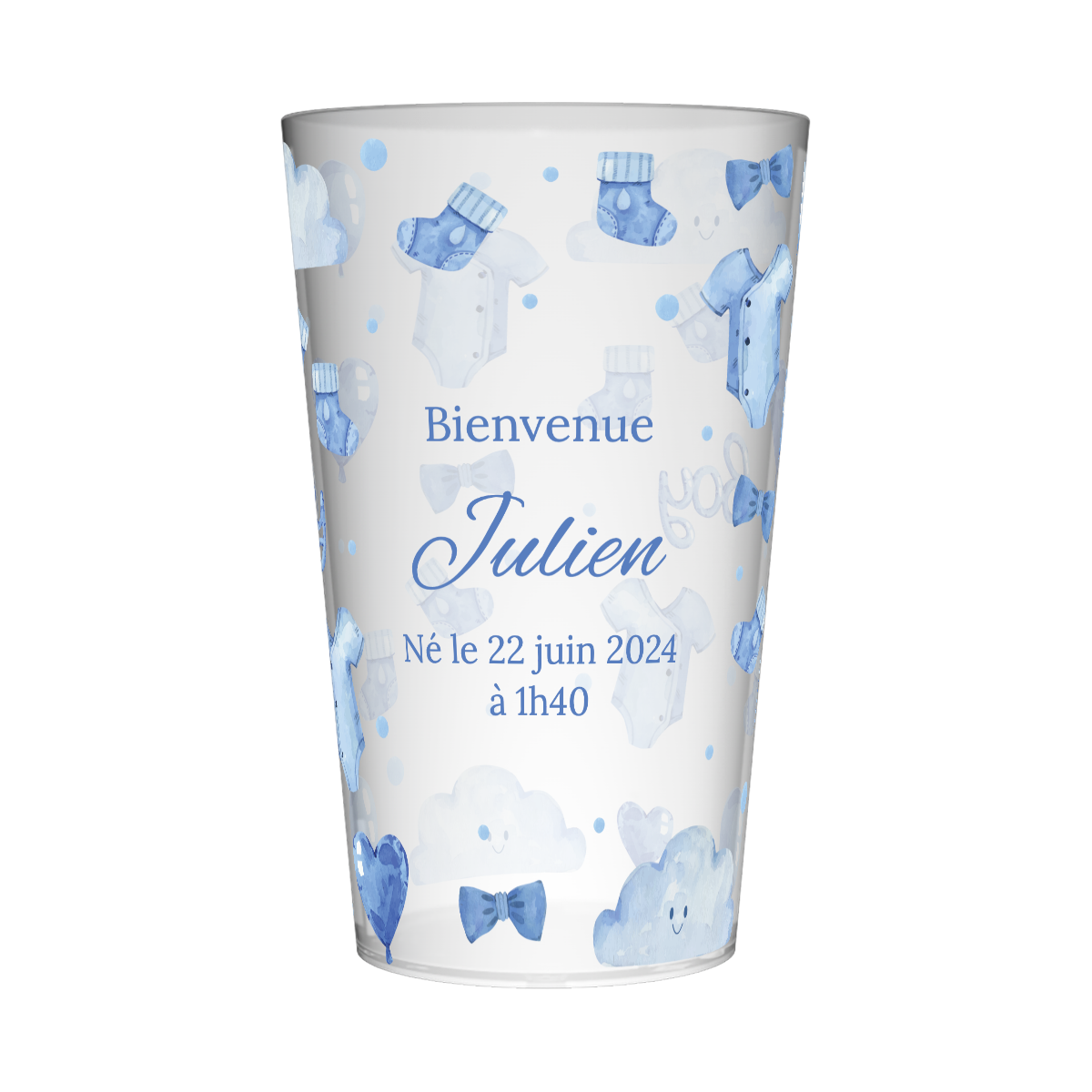 Gobelet personnalisé Naissance Accessoires Bleus