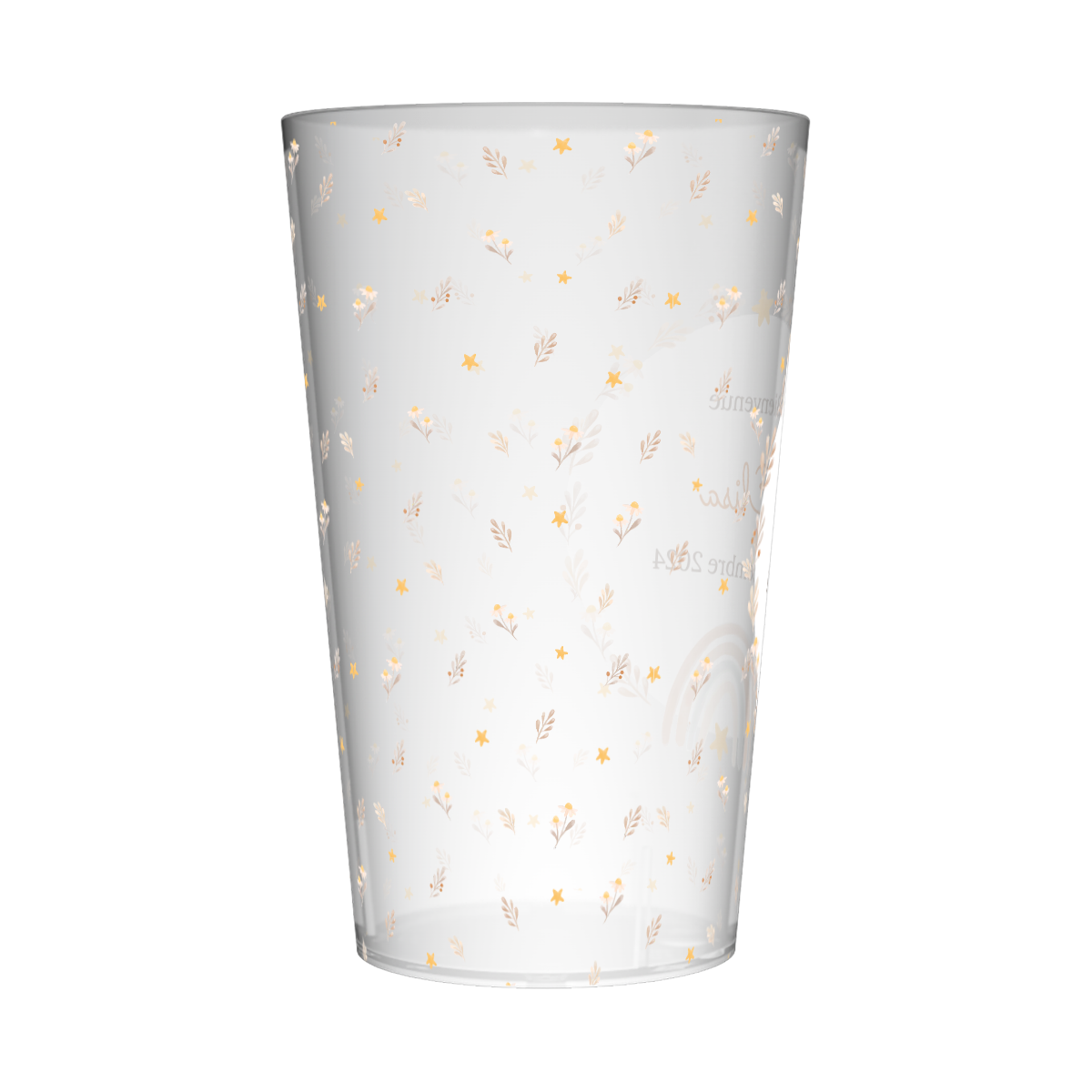 Gobelet personnalisé Naissance Fleurs & Étoiles 2