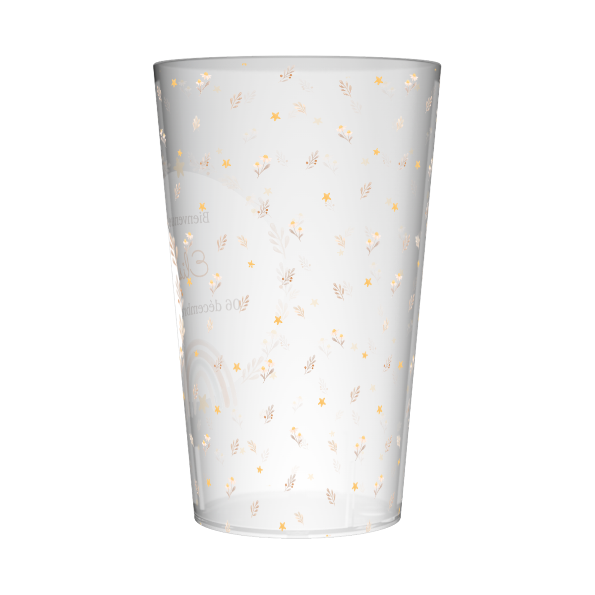 Gobelet personnalisé Naissance Fleurs & Étoiles 3