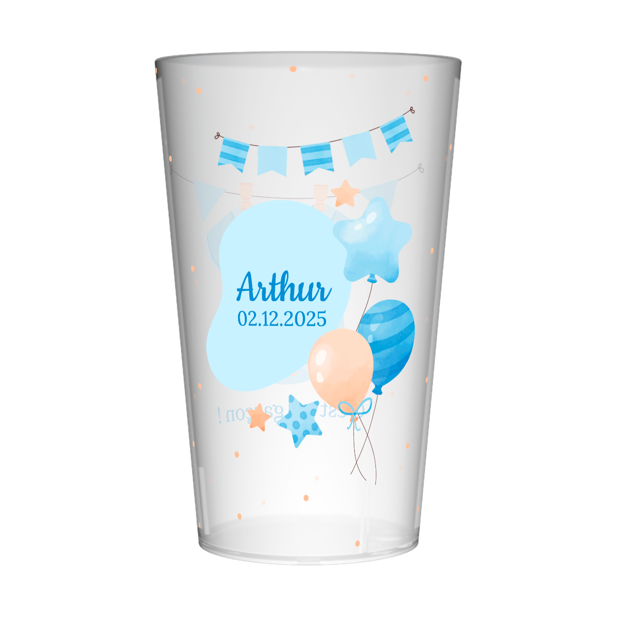 Gobelet personnalisé Naissance Ballons Garçon