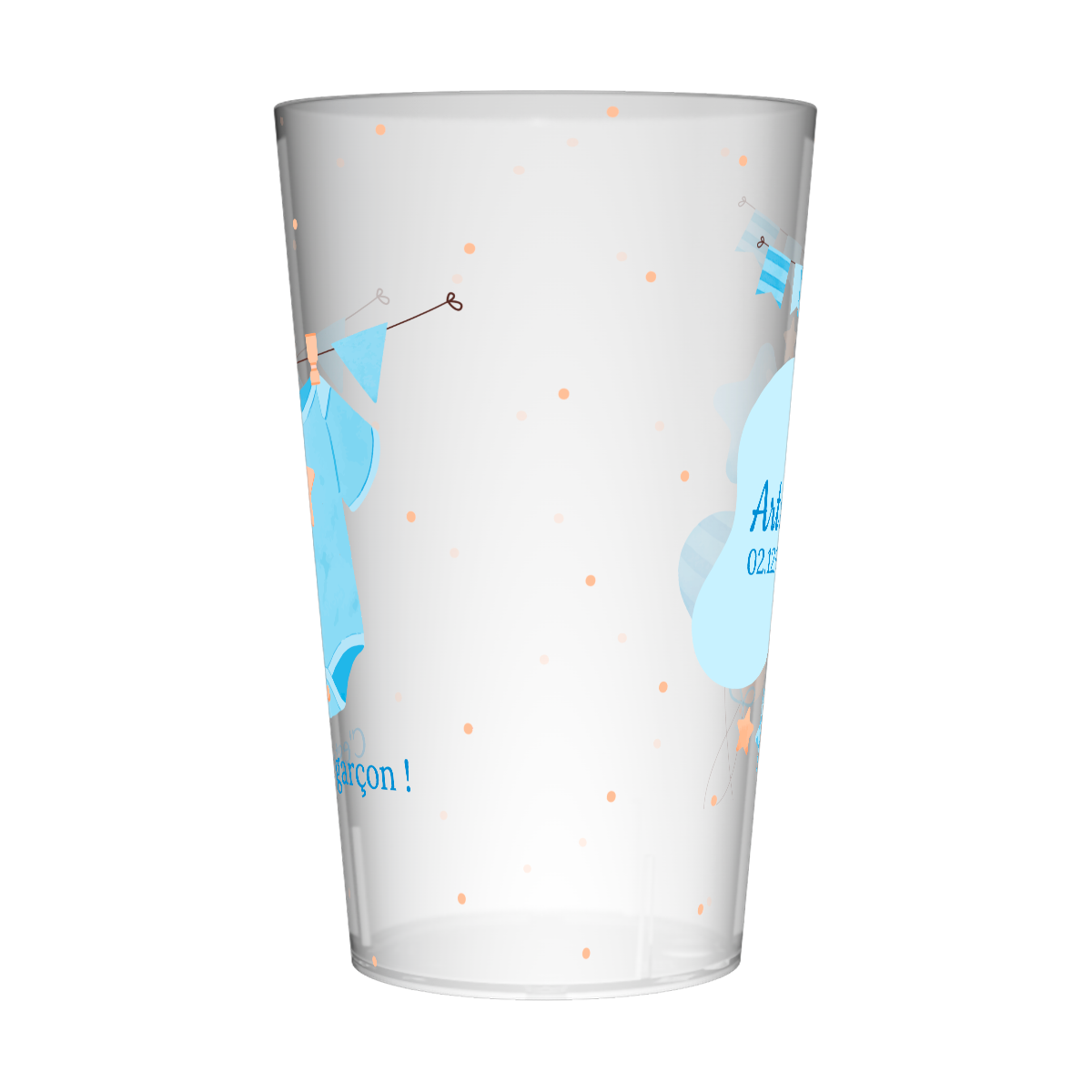 Gobelet personnalisé Naissance Ballons Garçon 2