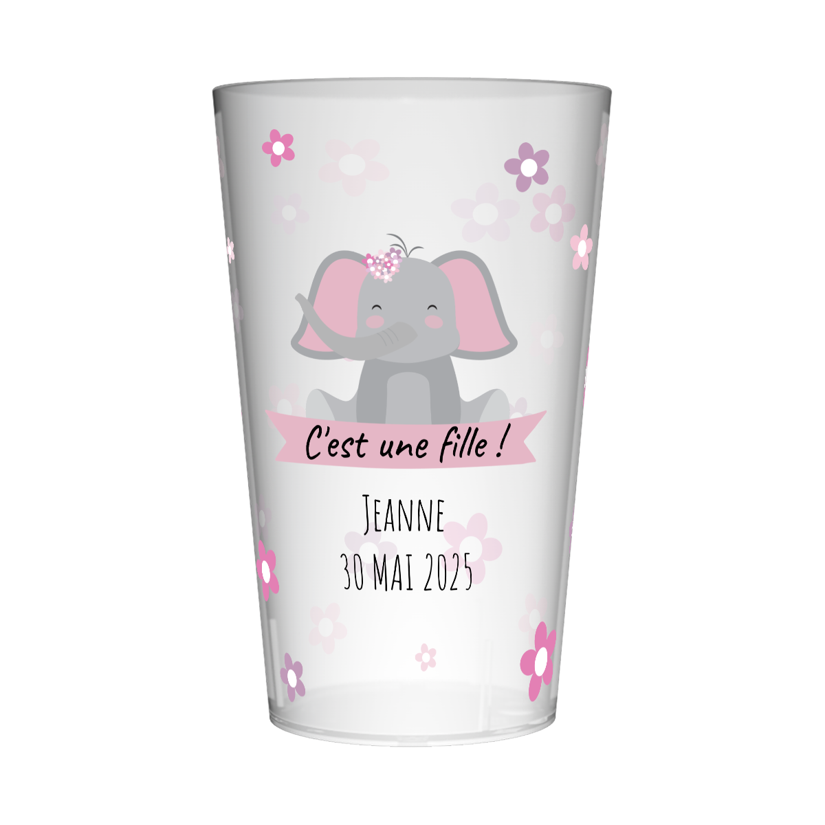 Gobelet personnalisé Naissance Elephant