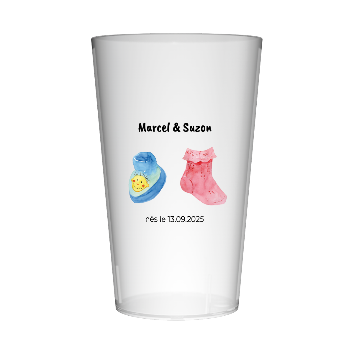 Gobelet personnalisé Naissance Chaussettes Mixtes