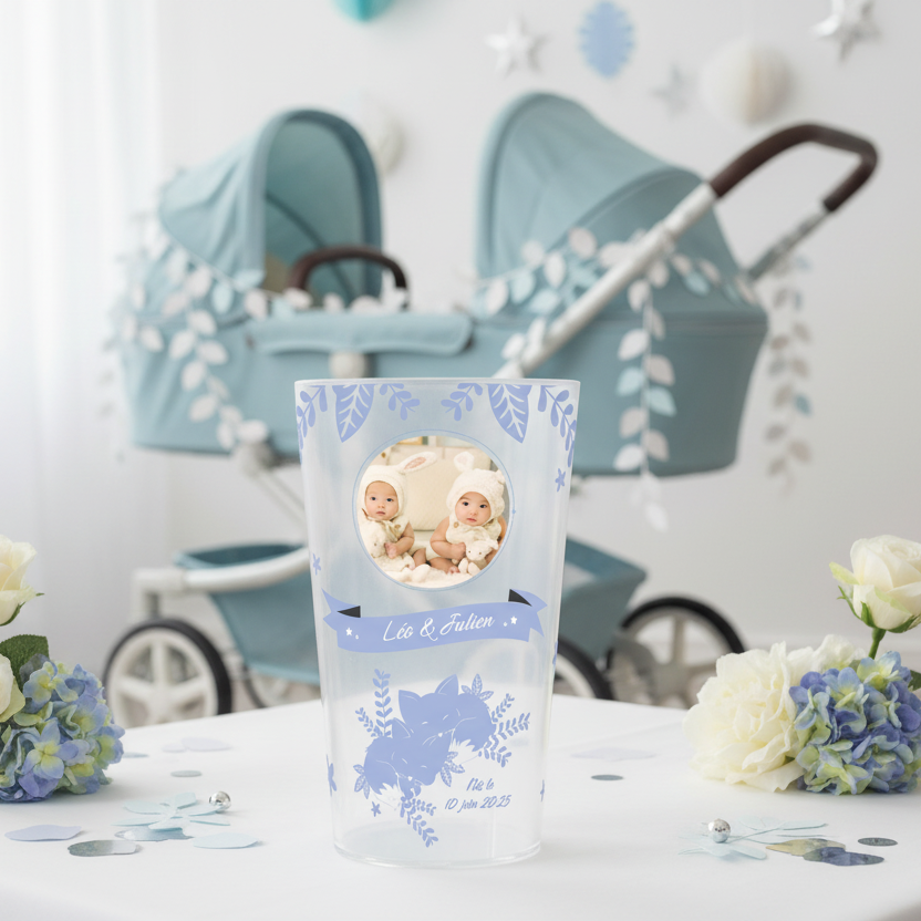 gobelet personnalise naissance jumeaux