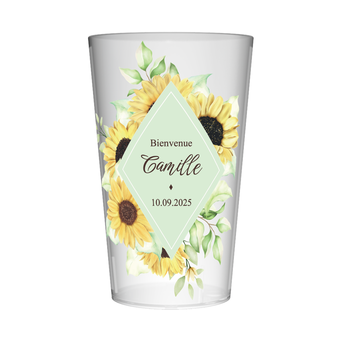 Gobelet personnalisé Naissance Tournesol