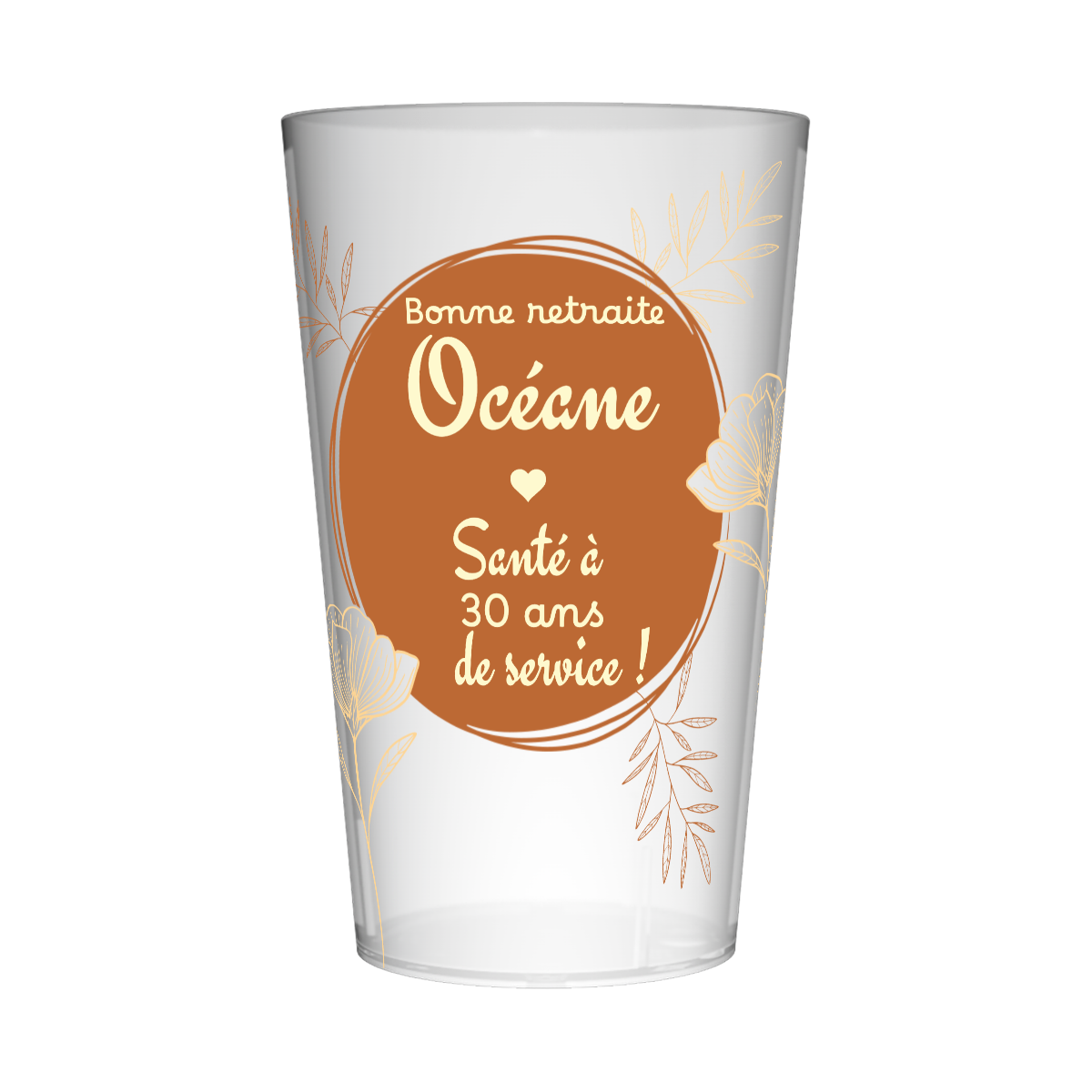 Gobelet personnalisé Retraite Fleurs Dessins