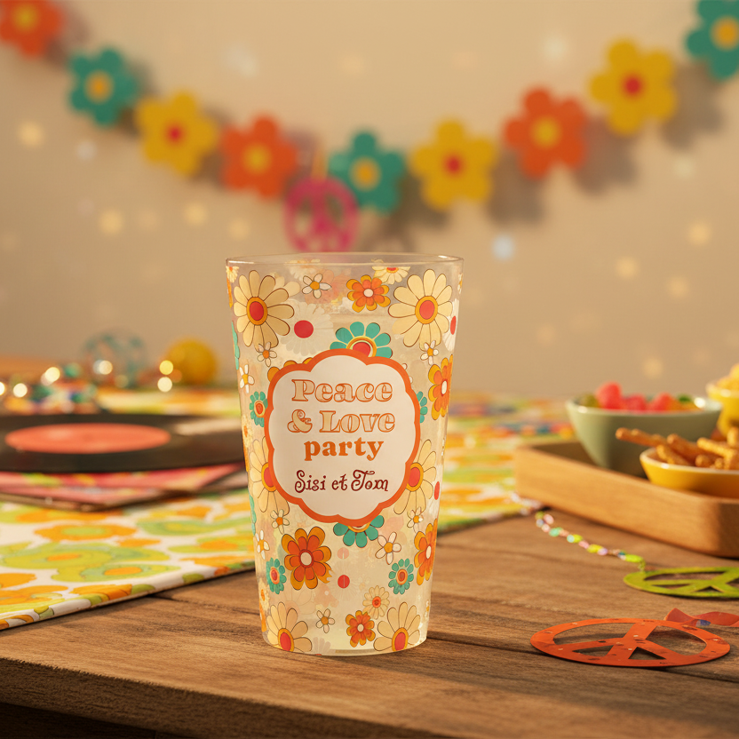 gobelet personnalise soiree peace and love