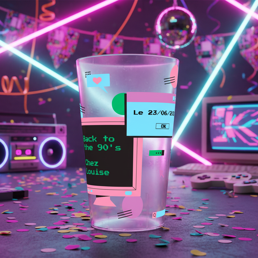 gobelet personnalise soiree annees 90
