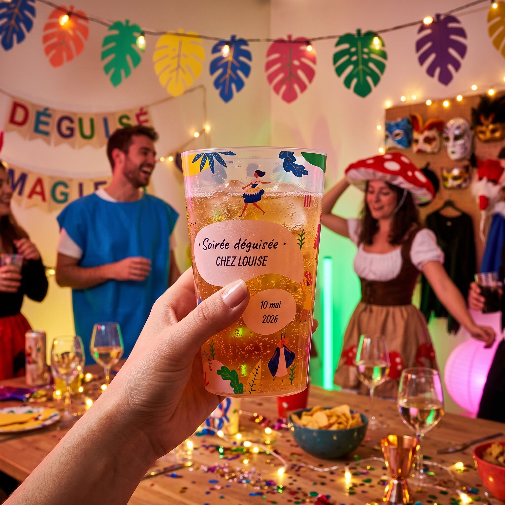Gobelet personnalisé Soirée Costume ambiance